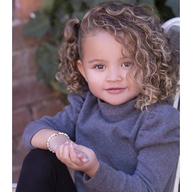 Cherished Moments 14K Gold-Plated Dainty Cultured Pearl Baby Bracelet Accented with Gold Heart for Toddlers or Little Girls (MED)