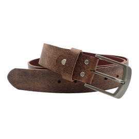 NK Belt GmbH #HBS-05 Handmade Men's Leather Belt Made in Germany Brown Buffalo Leather Suit Jeans Belt 38 mm, brown