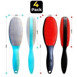 ezclean 4Pack 2Colors Lint Brush for Clothes Furniture Couch, Lint Brush Pet Hair Remover for Clothes Brush, Reusable Lint Brushes for Pet Hair,Velvet Lint Brush, Pet lint Brush, Fabric Brush