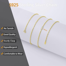 Gacimy Chain Necklace for Women 14K Real Gold Plated, 1.8mm Thick Gold Over 925 Sterling Silver Cable Necklace for Women, 22" Length with 2" Extension Chains