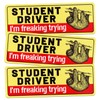 3pcs Student Driver Magnets, I'm Freaking Trying Car Sticker Safety