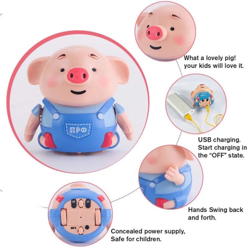 Inductive Cute Pig Car Toys Auto Induction Pig Follow Drawn