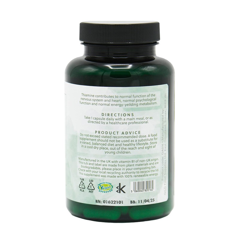 Vitamin B1 Thiamine HCl Capsules | 500mg of B1 Thiamine