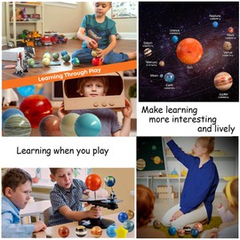 Planets Stress Balls, POTWPOT 9 Pieces Solar System Stress Balls Stress Relief Toys Sensory Balls for Children with Outer Space Theme Party Favors and Birthday Party Supplies