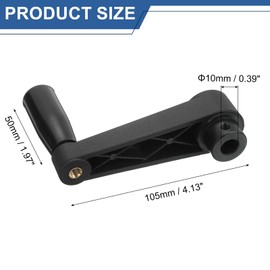 uxcell 10x105mm (Dia x L) Revolving Handwheel Machine Handle, Universal Lathe Crank Grip Replacement for Industry Lathe Milling Grinding Machine, Black (Round Hole)