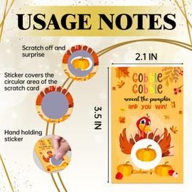 Thanksgiving Games -50 Pack, Scratch Off Thanksgiving Party Game, Trivia Party Activity For Groups Family Adults Festive Raffle Tickets, Holiday Games Ideas Activities Supplies, A12