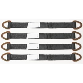 4-Pack of 2" x 24" Axle Tow Wrecker Tie-Down Straps with D Ring (Bundle)