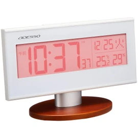 ADESSO AX-200PK Alarm Clock, Pastel Color, Radio Clock, Rokuyo, Temperature, Humidity, Date Display, Can be Used as a Stand, Pink