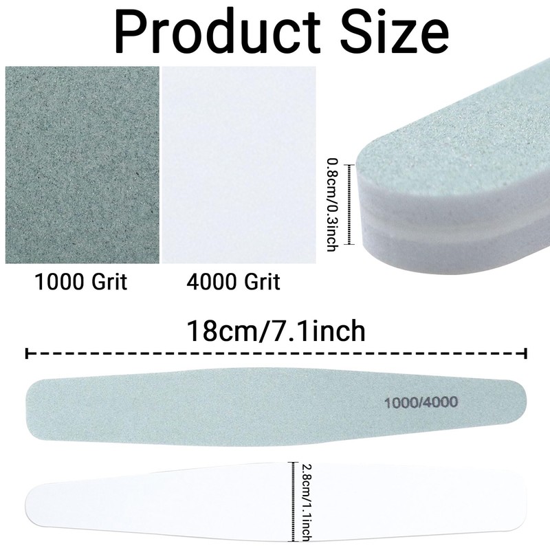 1000/4000 Grit Nail Buffing Block Professional Nail Buffer, Fingernail Files