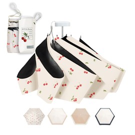 (2025 Folding Umbrella x Carabiner Pouch with Carabiner) Parasol, Sun or Rainy Weather, 99.9% Complete Light Blocking, Folding Umbrella, Case Included, Small Folding Umbrella, Windproof, Water