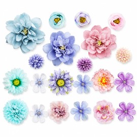 21 Pcs Handmade Silk Flower Hair Clips for Women Girl, Hawaiian Aesthetic Flower Clips, Rose & Peony Hair Accessories for Bride, Wedding & Daily Use