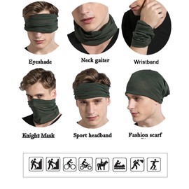 Seamless Bandanas, Scarves, Headbands, Gaiters, Balaclavas, Face Masks, Headgear, Multifunctional, Seamless, Elastic, UV-Resistant, for Yoga, Running, Hiking, Cycling, Motorcycling, Pack of 6, multicolour