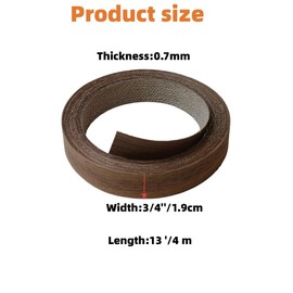 ebpsneer Black Walnut Wood Veneer Edge Banding Roll,3/4 inch X 13 ft Iron-On Pre-Glued Edging Tape with Hot Melt Adhesive,Ideal for Plywood, Furniture, Drawers, Shelves Renovation