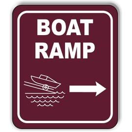 BOAT RAMP DIRECTIONAL RIGHT ARROW CAMPING Aluminum Composite Outdoor Sign 8.5" x10"