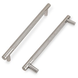 Cotykiley 10 Pack 7 Inch(177mm) Brushed Satin Nickel Cabinet Handles Sliver Knurled Kitchen Cabinet Pulls Cabinet Door Handles Kitchen Cabinet Hardware Cupboard Drawer Pulls Dresser Handles