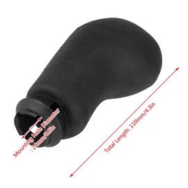Jadeshay Gear Shift Knob, Universal Leather Gear Shifter Knob Car Auto 5 Speed Gear Stick Shift Knob Head for Megane II Scenic II (Black + Silver)