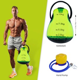 CCLIFE Water Filled Kettlebell Kettle Shaped Water Injection Kettlebell Adjustable Max. 10 kg Green