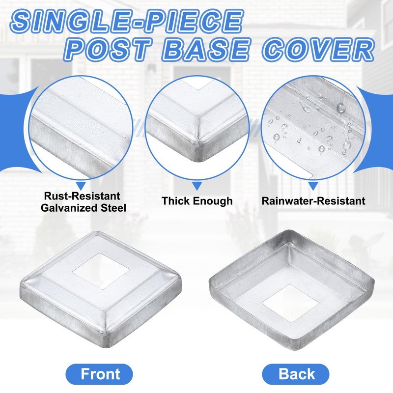 sourcing map 6Pcs Post Base Cover, 3.75"x3.75" (Internal Size 1.2"x1.2")