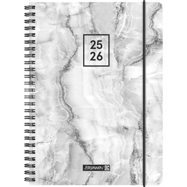 BRUNNEN School Diary '25/'26 "Grey Marble" | A5, Plastic