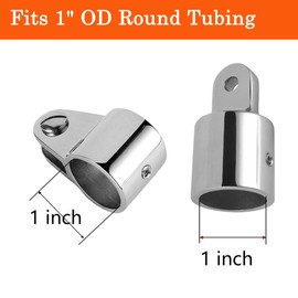 OUBULU Bimini Top Hardware Kit, 12 PCS Replacement Parts Set Eye End Caps Jaw Slide Deck Hinge with Quick Release Pin 316 Stainless Steel Boat Canopy Fittings (1 inch)