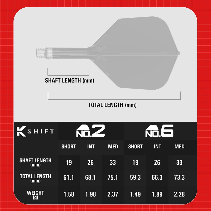 Target Darts K-Shift No.6 Integrated Flights & Shafts | K