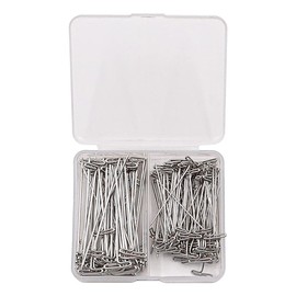 CENPEK 100PCS T Pins for Wig Heads 1.5 and 2 inch Stainless Steel Wig Straight Pins with Plastic Box for Knitting Crafts Sewing Jewelry