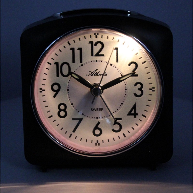 Alarm clock without ticking, quiet with light, snooze crescendo quartz,