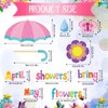 Gueevin April Showers Bring May Flowers Decorations Spring Cut Outs