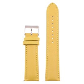 StrapsCo Classic Men's Leather Quick Release Watch Band Strap - Yellow - 20mm