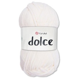 Frida's Wollhaus YarnArt 100 g Dolce Chenille Wool Yarn Knitting Crochet Amigurumi 64 Colours (856 | Vanilla)