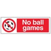 V Safety 53006AX-R No Ball Games Sign - Landscape -