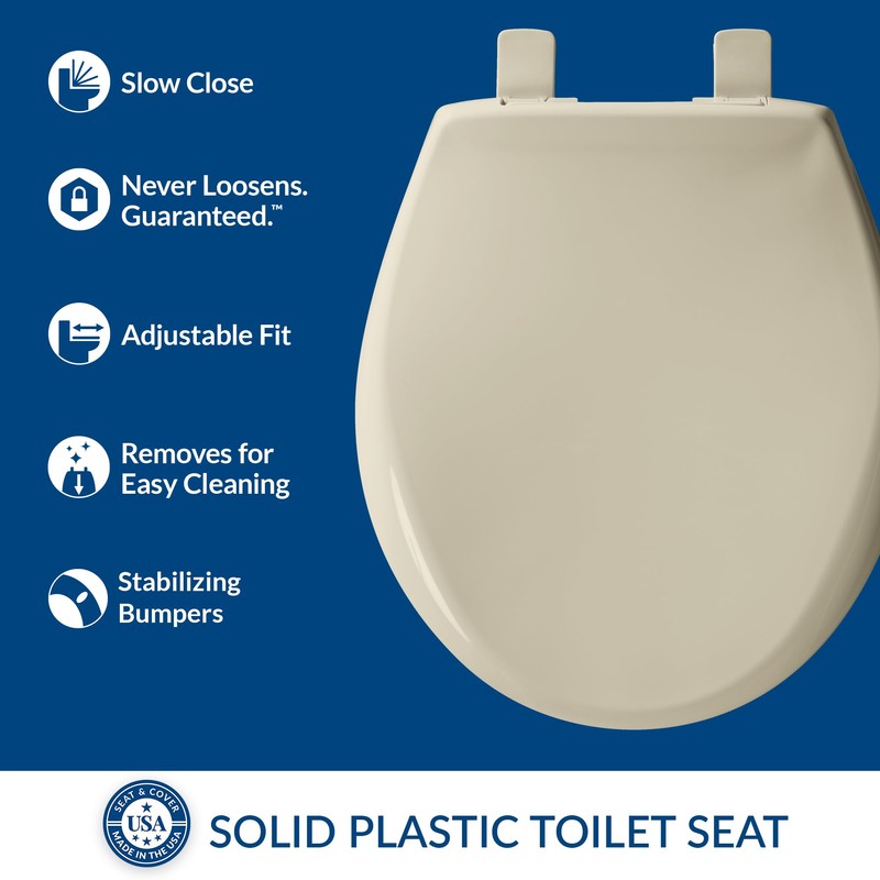 Mayfair Aurora Slow Close Toilet Seat, Easy Clean Hinges and