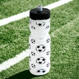 50 Strong 22oz Kids Sports Squeeze Water Bottle – BPA-Free with Pull Top Cap – Durable & Reusable for School, Boys & Girls – Made in USA – Soccer Theme