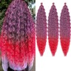 30 inch Ocean Wave Crochet Hair Ombre Red Deep Wave