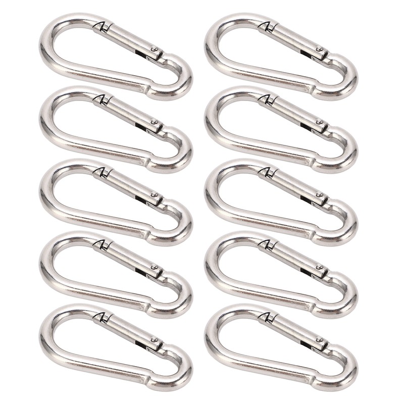 10Pcs Carabiner Clip Spring Snap Hook Heavy Duty Quick Link
