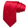 Barry.Wang Red Tie for Men Plaid Silk Necktie Pocket Square