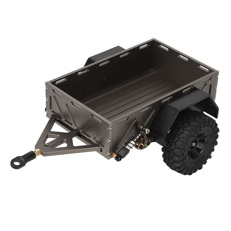 RC Car Hitch Trailer Aluminum Alloy Antislip Rubber Tire Rustproof