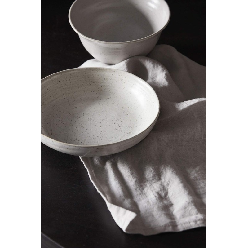 House Doctor Plate, Stoneware, Cream White, Large