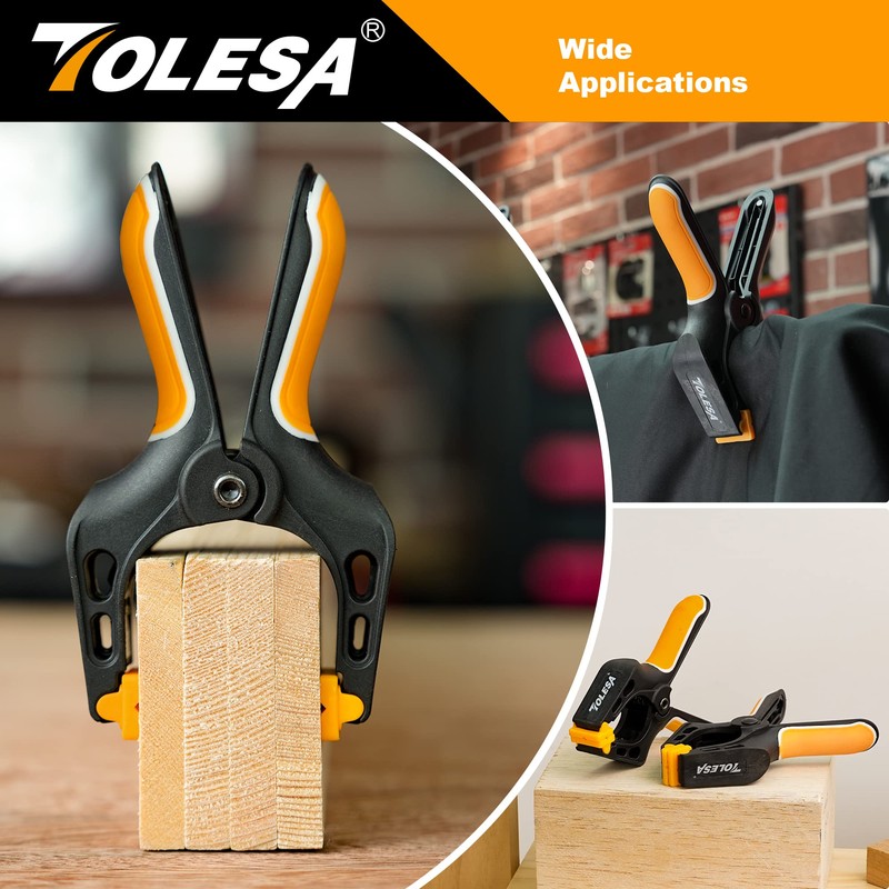 TOLESA Heavy Duty Spring Clamps 4 Inch 8 Pcs Large