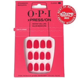 OPI OPI xPRESS/ON Press on Nails | Short Round Light Solid Nail Art Press On Nails | With Nail Glue | Long Lasting, Reusable, Non-damaging