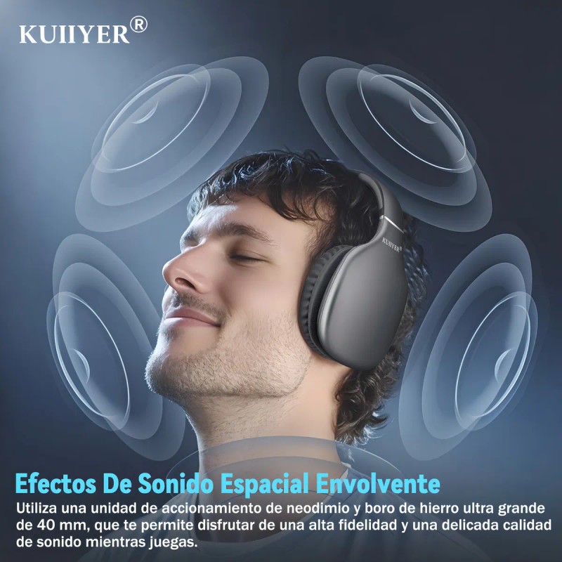 Audfonos Inalmbricos Diadema Bluetooth De Ruido Auriculares Bluetooth 5.4 Kuiiyer