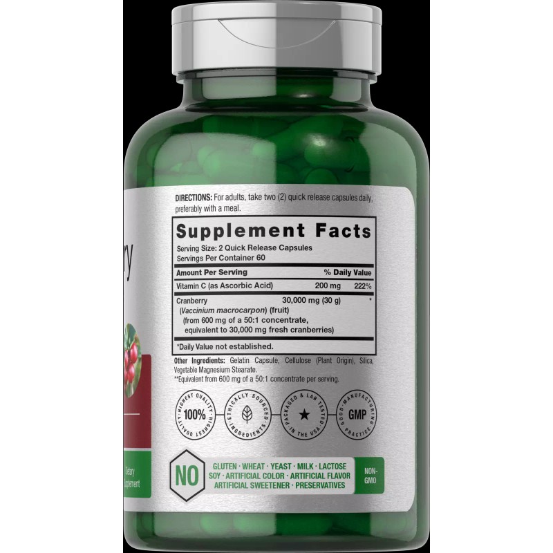 Horbäach Cranberry Pills | 120 Capsules | 30,000 mg +