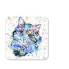Coaster Cat Blue Feline Pet Animals Coasters Watercolour Art Gift