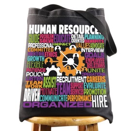 LEVLO Human Resources Canvas Tote Bag HR Gifts Recruiter Shoulder Bag For Human Resources Office Coworker, Human Resources Bt, Medium