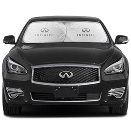 iPick Image for - Infiniti Logo Dual Panels Easy Folding Windshield Sun Shade (Universal Fit) for Cars Small SUVs