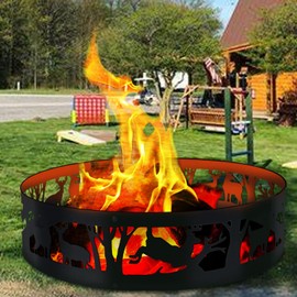 KAIDIDA Fire Ring, Metal Fire Pit Ring, Fire Rings for Outdoors 36x9IN,Fire Ring for Outside Fire Pit
