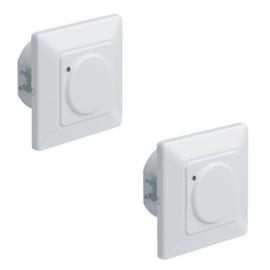 Oktaplex Fairy Set of 2 Motion Detectors Flush-Mounted 180° High Frequency Sensor 5-15 m Range 230 V Cavity Wall Socket White with Twilight Sensor