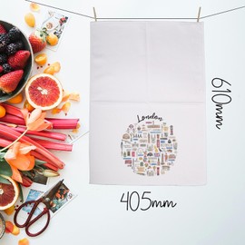 MNIGIU London Travel Gift London Kitchen Towel London Kitchen Decor for Housewarming London Souvenir Gift (London Towel)
