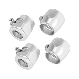 REPAIROCK 4pcs AN10 Hex Car Hose Finisher Clamp Adapter Fitting Silver Tone Auto Replacement Parts