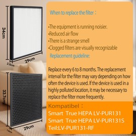 BAMBOOST Replacement Filter for Levoit Air Purifier LV-PUR131 & LV-PUR131S, Filter Set (HEPA Filter + Activated Carbon Filter) 1 Pack